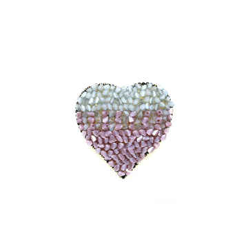 Broche coeur cristallins violet