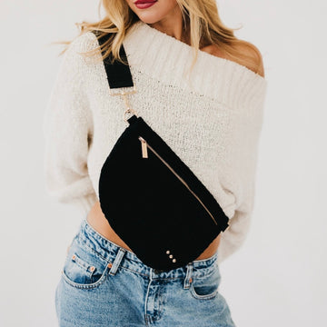 Bandolera bag suede trenzada negra1390