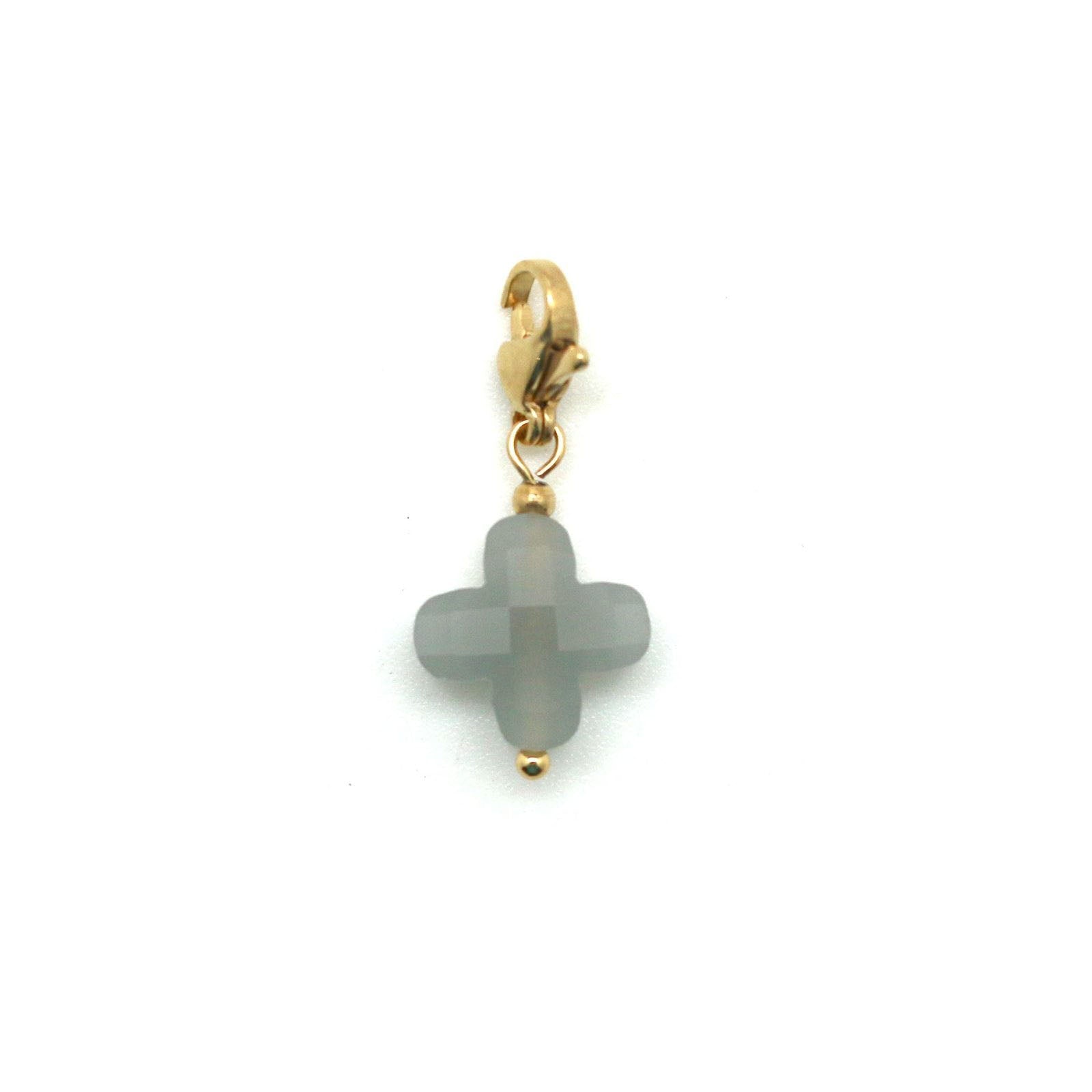 Charm petit trèfle gris