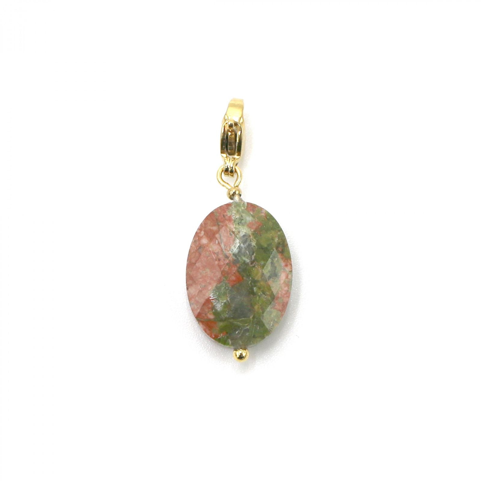 Charm pierre ovale unakite