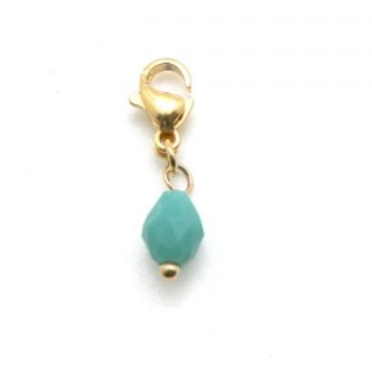 Charm mini pierre ovale turquoise