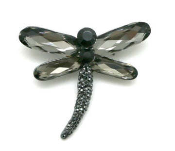 Broche libellule noir